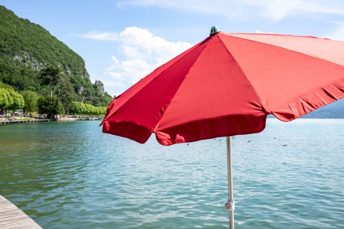 Parasol Miami - Parasol Rond Polyester Ardoise | La Maison du