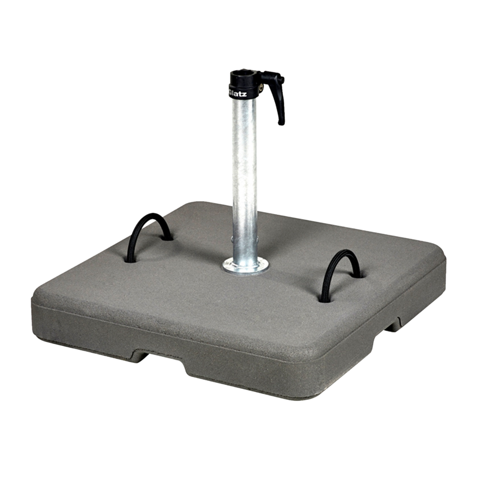 Socle béton 60 kg avec tube de fixation Inox Carré