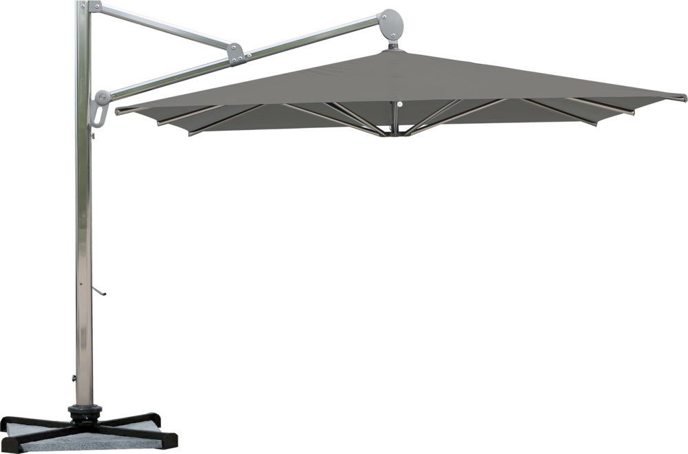 Parasol déporté Sunflower Carré 300x300 Acrylique sunbrella premium lead chiné|Parasol déporté luxue