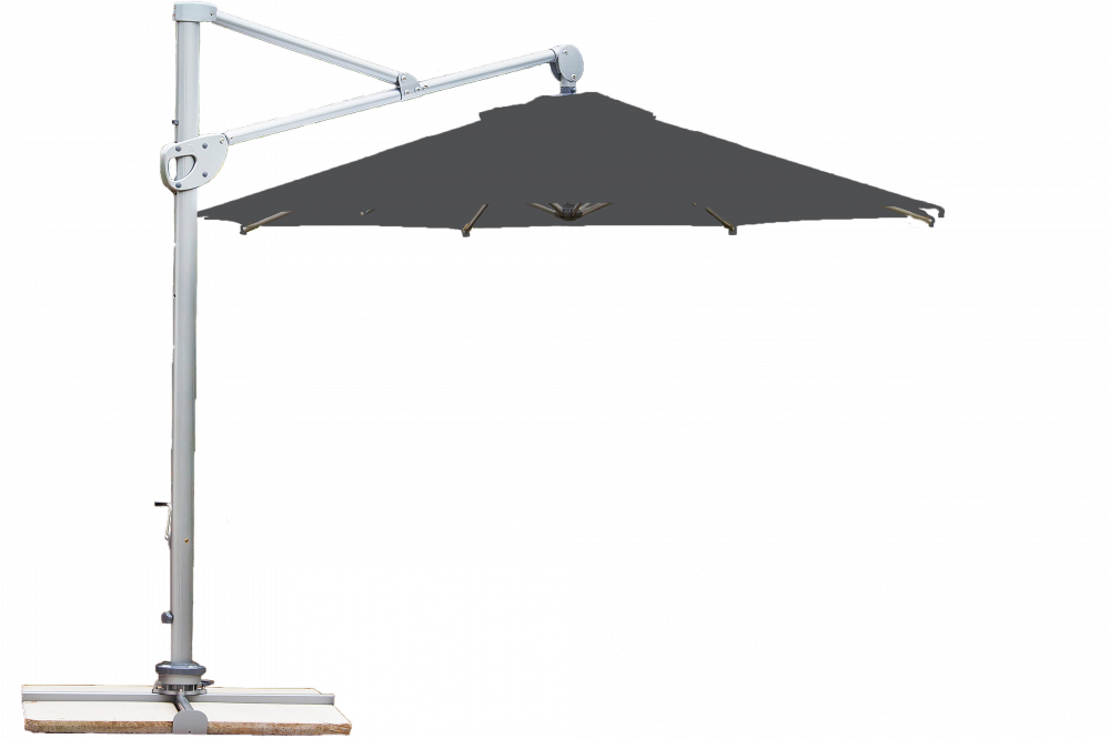 Parasol déporté Helios résistant au vent Rond Ø 300 Acrylique sunbrella premium Ardoise | La Maison du Parasol