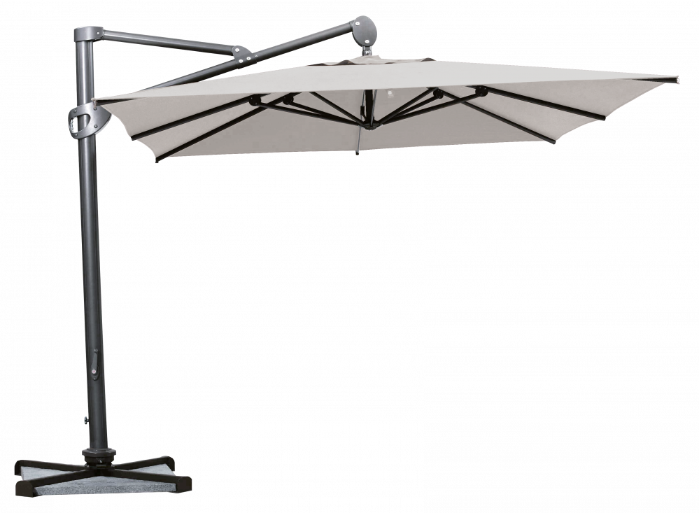 Parasol déporté Helios résistant au vent Carré 300x300 Acrylique sunbrella premium Marble | La Maison du Parasol