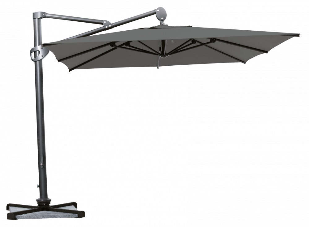 Parasol déporté Helios résistant au vent Carré 300x300 Acrylique relax Stone | La Maison du Parasol