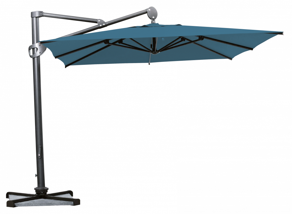 Parasol déporté Helios résistant au vent Carré 300x300 Acrylique sunbrella premium Adriatic | La Maison du Parasol