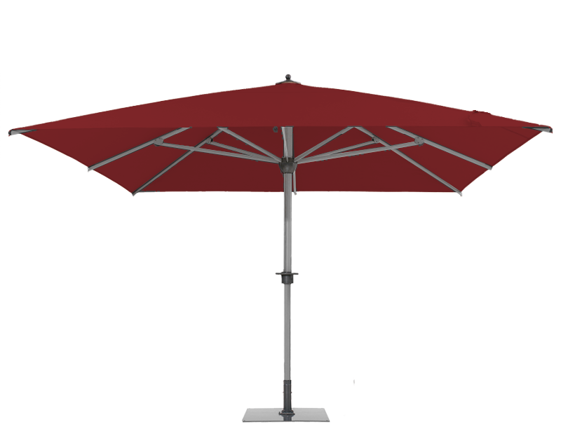 Parasol géant Sunwheel Carré 400x400 Acrylique sunbrella premium Burgundy | La Maison du Parasol