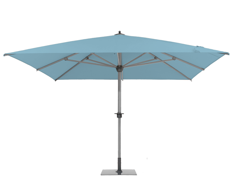 Parasol géant Sunwheel Carré 400x400 Acrylique sunbrella premium Mineral blue | La Maison du Parasol