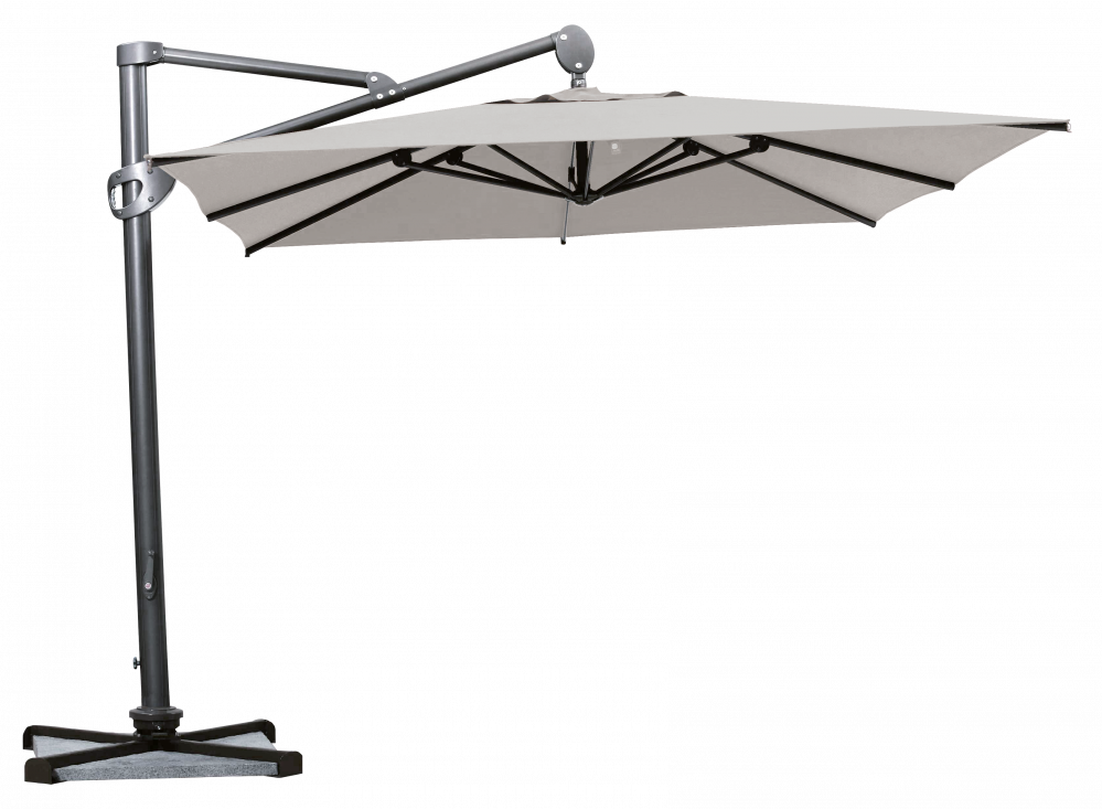 Parasol déporté Helios résistant au vent Carré 300x300 Acrylique relax Birch | La Maison du Parasol