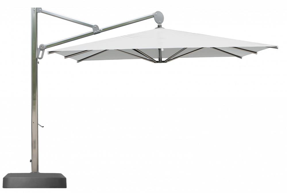 Parasol déporté Sunflower Carré 300x300 Polyester Blanc|Parasol déporté luxueux et robuste | La Maison du Parasol
