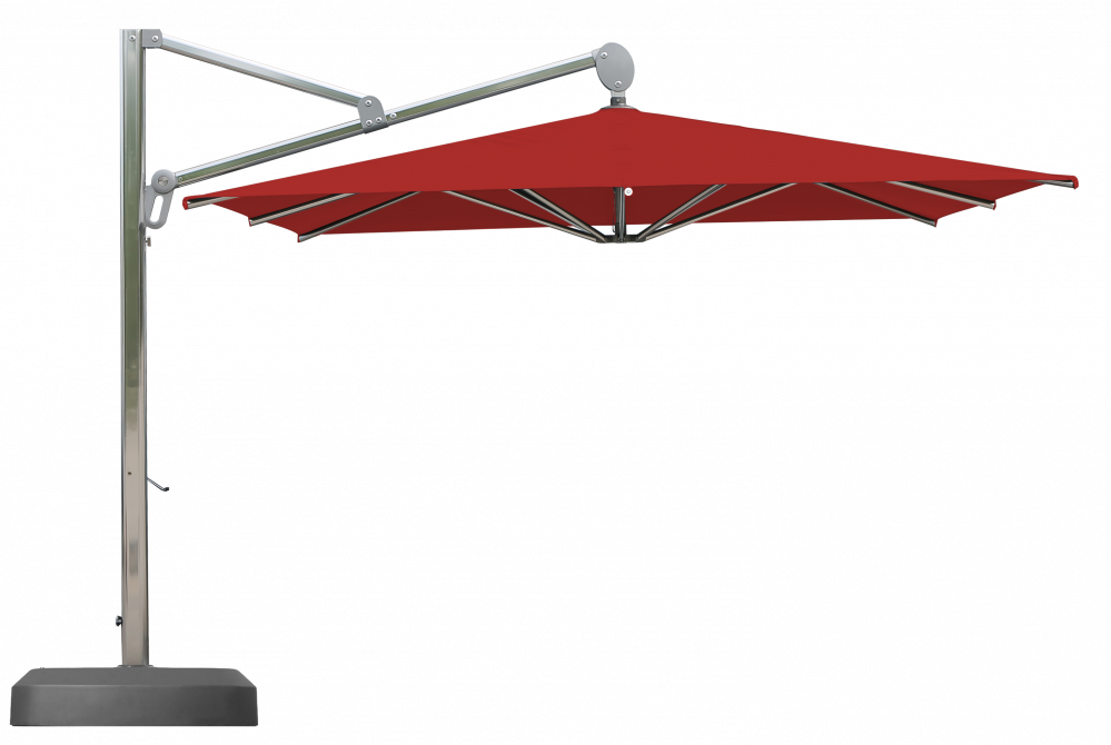 Parasol déporté Sunflower Carré 300x300 Polyester Rouge|Parasol déporté luxueux et robuste | La Maison du Parasol