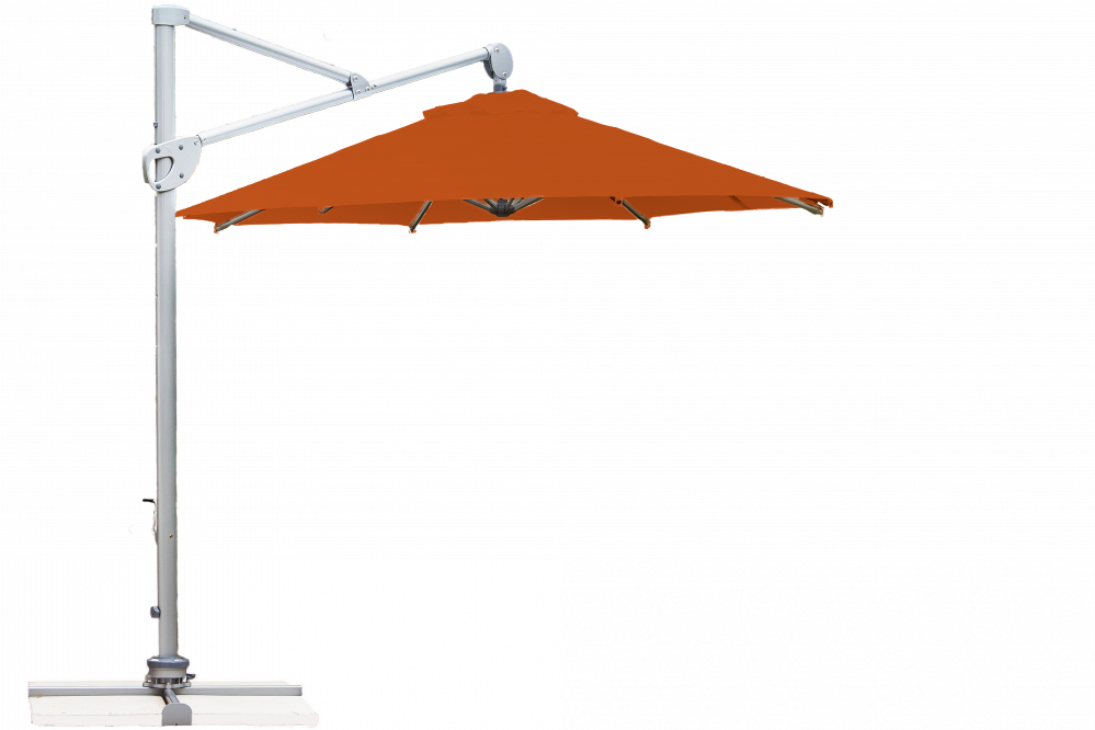 Parasol déporté Helios résistant au vent Rond Ø 300 Acrylique sunbrella premium Pumpkin | La Maison du Parasol