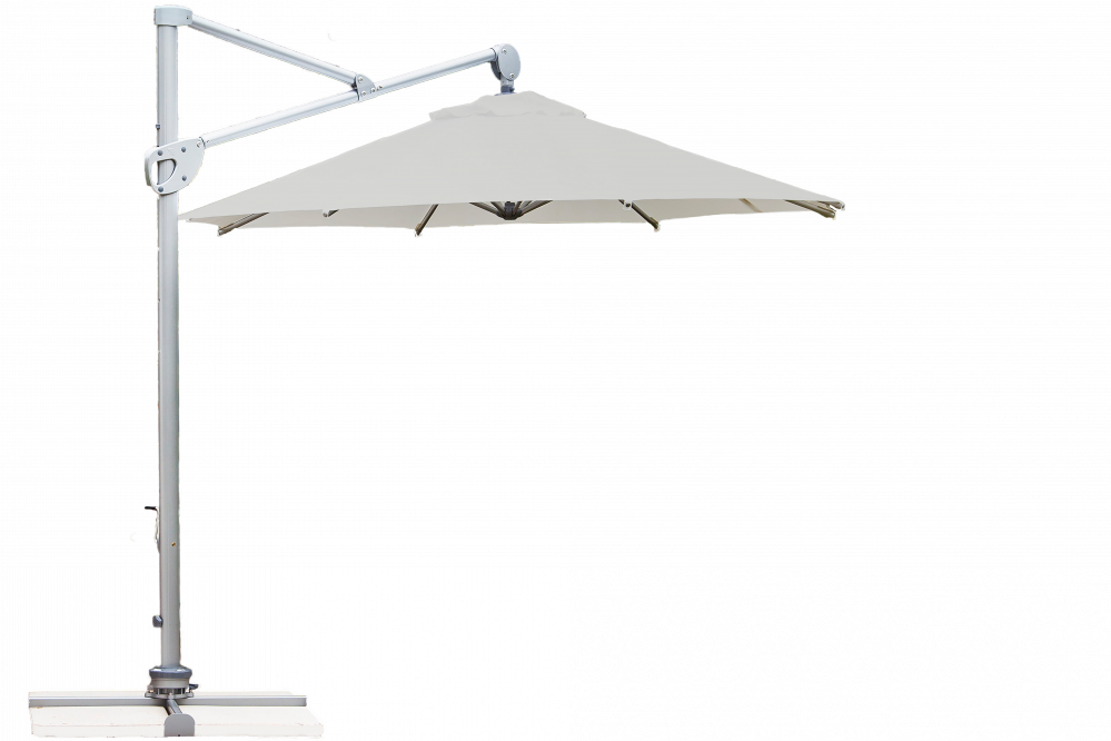 Parasol déporté Helios résistant au vent Rond Ø 300 Acrylique sunbrella premium Marble | La Maison du Parasol