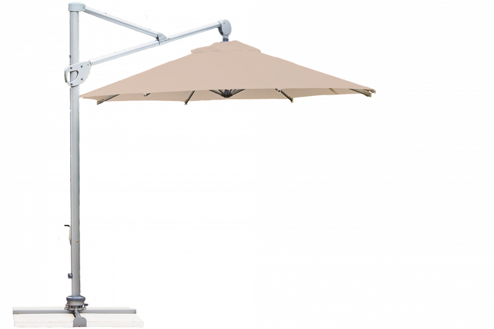 Parasol déporté Helios résistant au vent Rond Ø 300 Acrylique sunbrella premium Lin | La Maison du Parasol