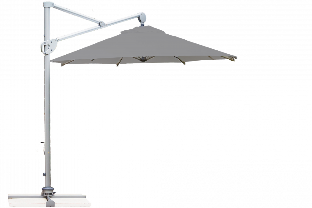 Parasol déporté Helios résistant au vent Rond Ø 300 Acrylique sunbrella premium Lead chiné | La Maison du Parasol