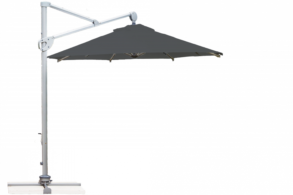 Parasol déporté Helios résistant au vent Rond Ø 300 Acrylique sunbrella premium Carbon | La Maison du Parasol