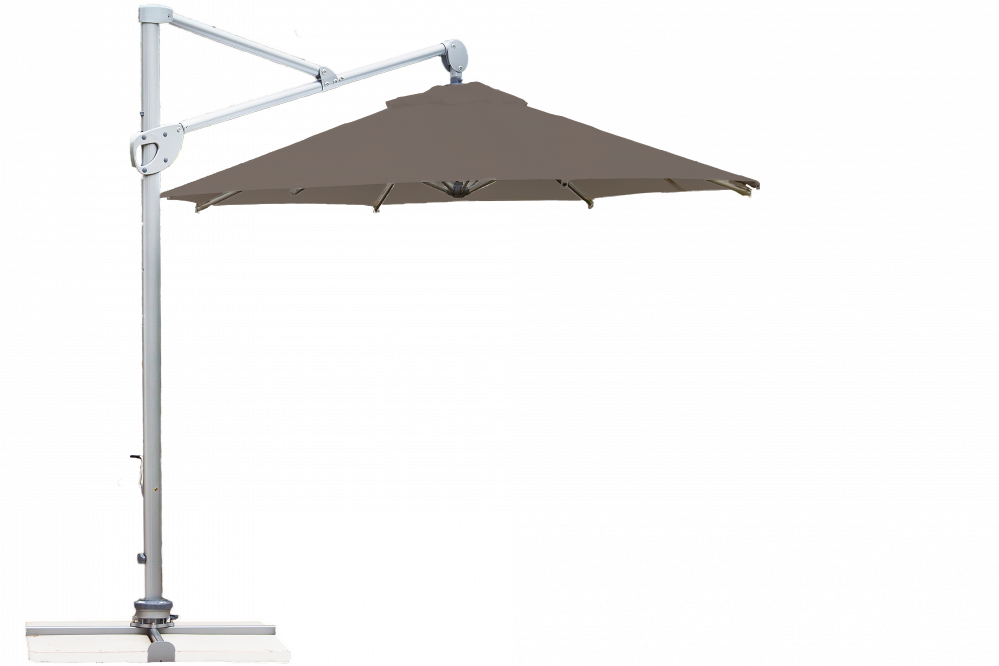 Parasol déporté Helios résistant au vent Rond Ø 300 Acrylique sunbrella premium Taupe | La Maison du Parasol