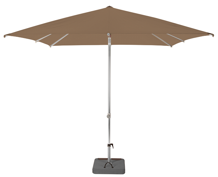 Parasol droit et inclinable Sunpop Carré 250x250 Polyester Marron | La Maison du Parasol