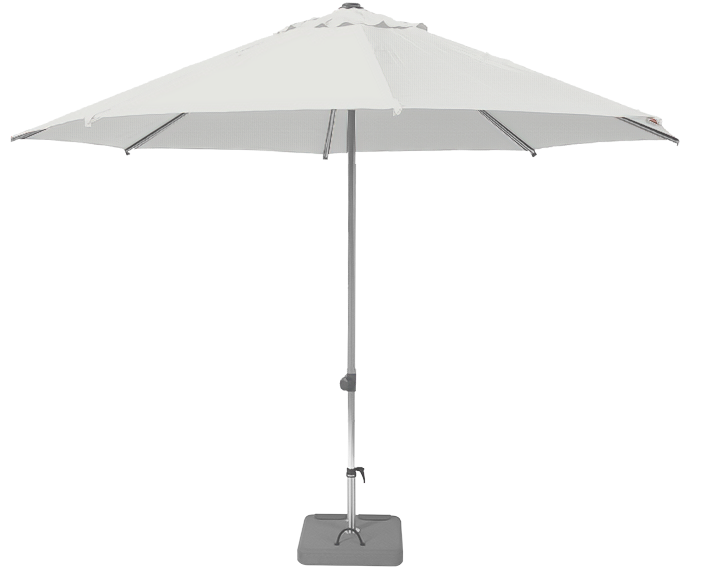Parasol droit et inclinable Sunpop Rond Ø 200 Polyester Blanc | La Maison du Parasol