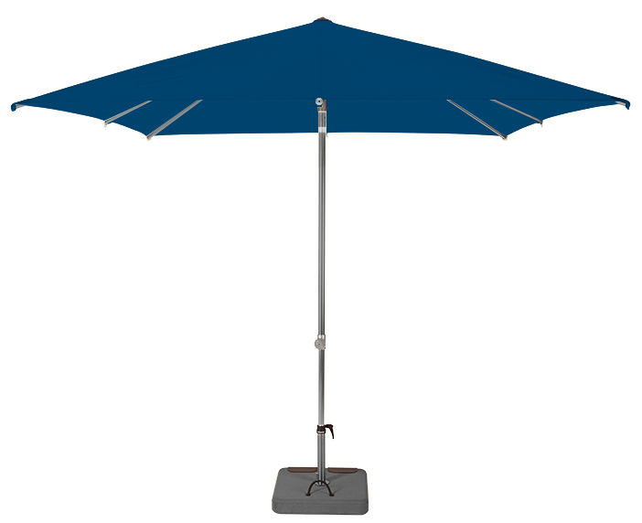 Parasol droit et inclinable Sunpop Carré 250x250 Acrylique sunbrella premium Riviera blue | La Maison du Parasol