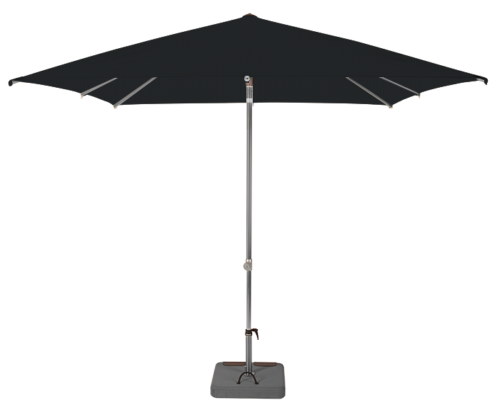 Parasol droit et inclinable Sunpop Carré 250x250 Acrylique sunbrella premium Charcoal | La Maison du Parasol