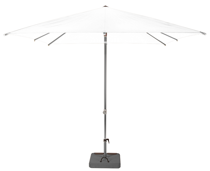 Parasol droit et inclinable Sunpop Carré 250x250 Polyester Blanc | La Maison du Parasol