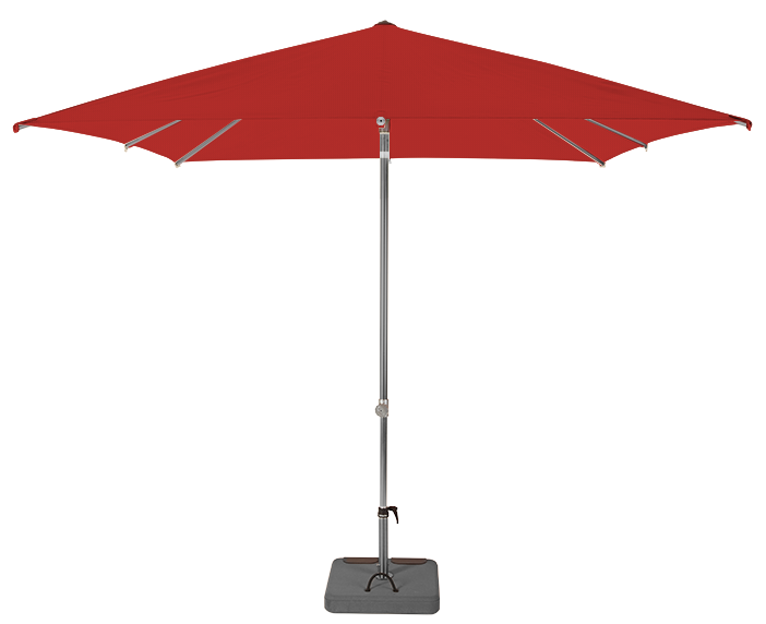 Parasol droit et inclinable Sunpop Carré 250x250 Acrylique sunbrella premium Logo red | La Maison du Parasol