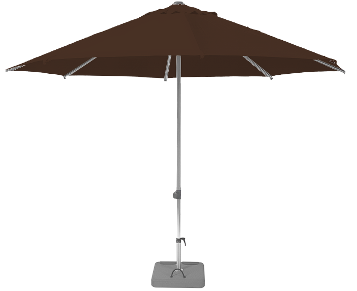 Parasol droit et inclinable Sunpop Rond Ø 270 Acrylique latimacryl Chocolat | La Maison du Parasol