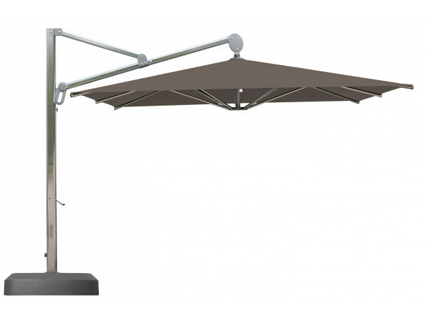 Parasol Déporté Jardin 3x4m Aluminium - Toile écru - Inclinable Et Rotatif 360°